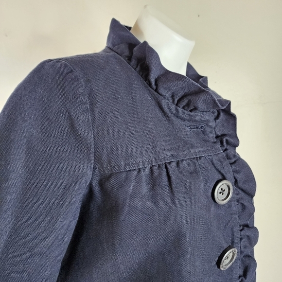 J. Crew Fiona Refined Canvas Navy Blue Jacket 3/4 Sleeve Size 6 - Picture 7 of 14